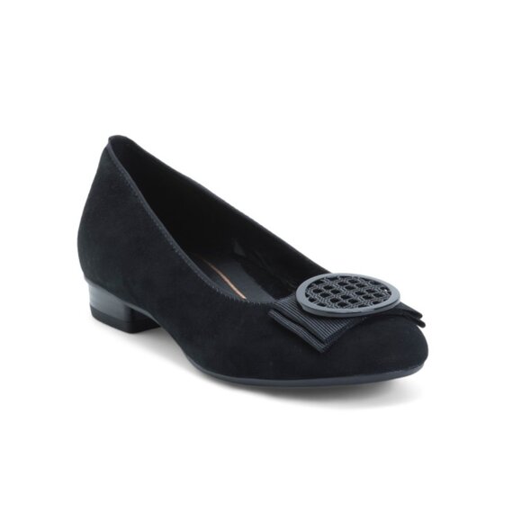 ARA Black Made In Portugal Suede Bambi Comfort Flats - Picture 1 of 2